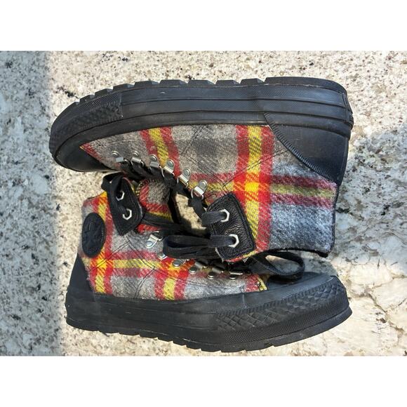 Converse Woolrich CT Street Hiker Plaid Chuck Taylor Black Papyrus 8.5 men 10 - Picture 7 of 8